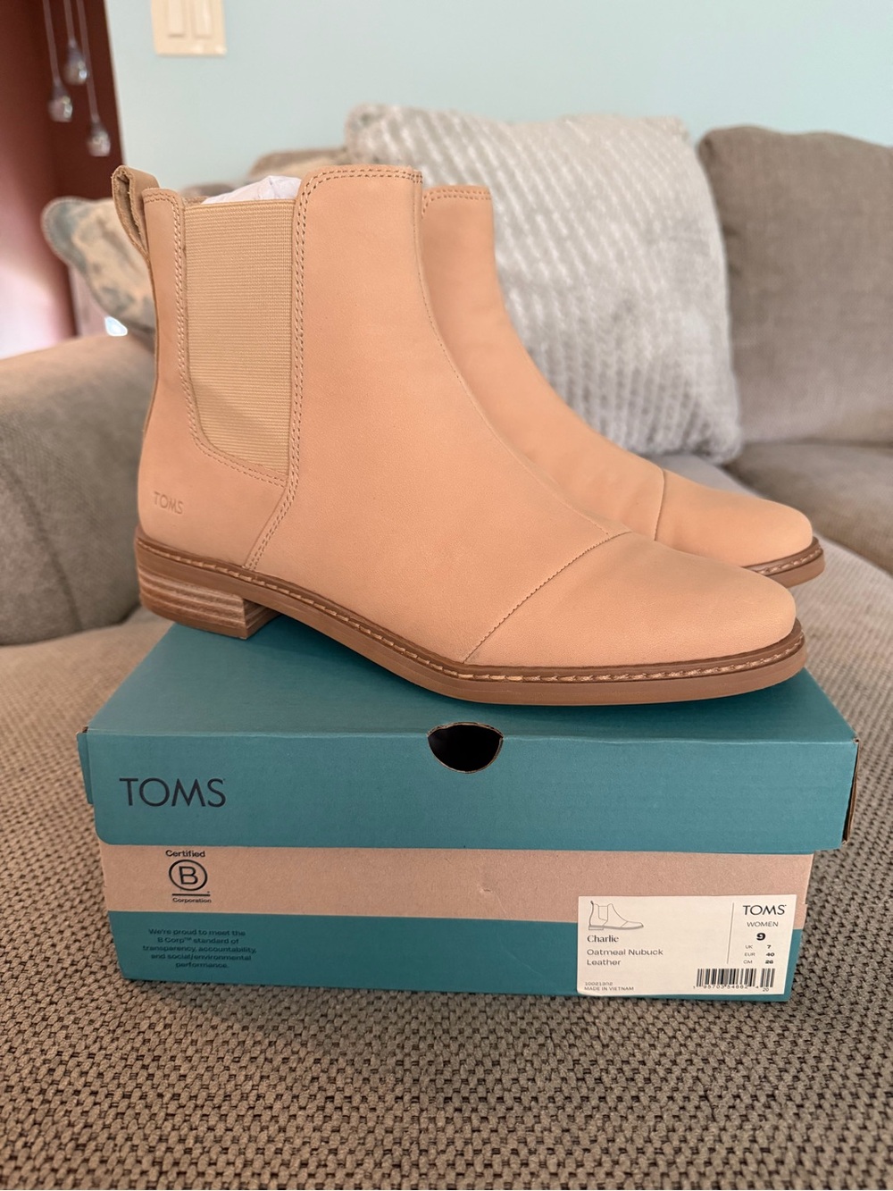 TOMS Nude/Tan Chelsea Ankle Boots